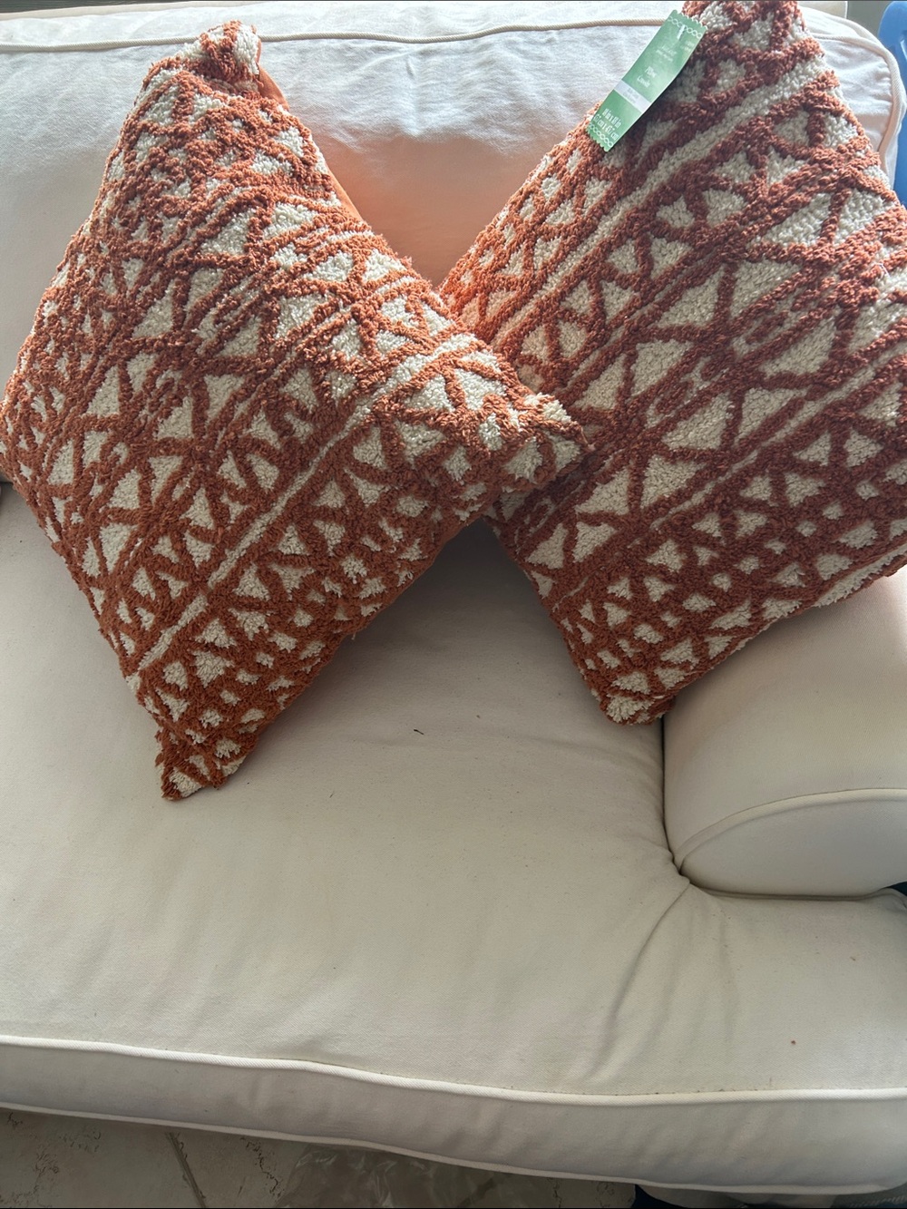 ASHLAND BOHO TUFTED PILLOW 18"  LOT OF 2 NWT
